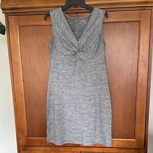Eddie Bauer V Neck Performance Dress Gray Medium
